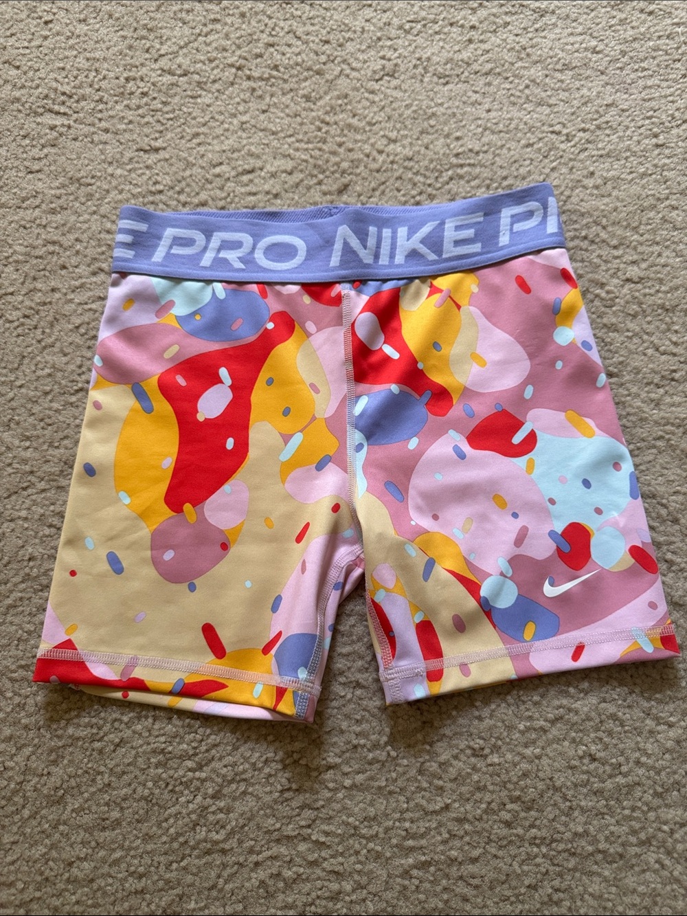 Nike Purple Waistband Multicolor Girls' Bike Shorts